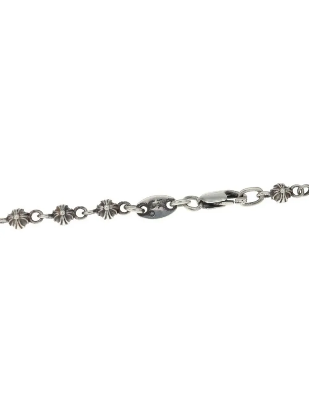 Chrome Hearts Tiny Cross Ball Beaded Chain Beads Necklace Silver